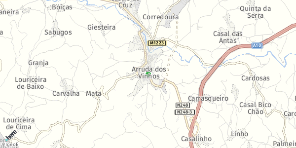 HERE Map of Arruda dos Vinhos, Portugal